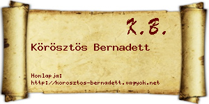 Körösztös Bernadett névjegykártya