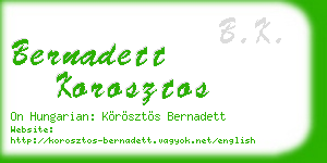 bernadett korosztos business card