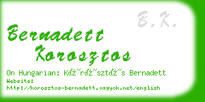 bernadett korosztos business card